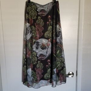 Thorn & Fable Dark Forest Mesh Midi Skirt